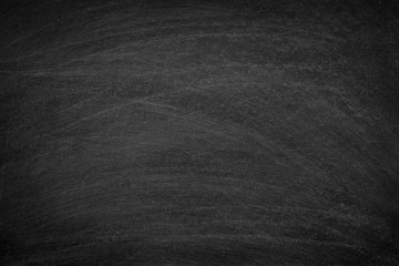 Naklejka premium Working place on empty rubbed out on blackboard chalkboard texture background for classroom or wallpaper, add text message.