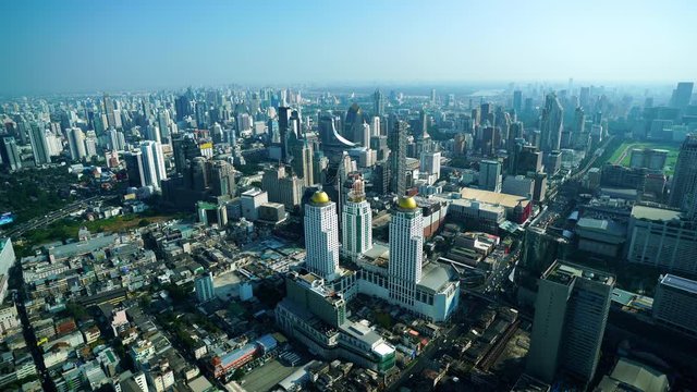 aerial view of Bangkok city downtown skyline of Thailand , Cityscape