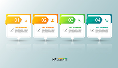Business Infographics template with 4 steps.