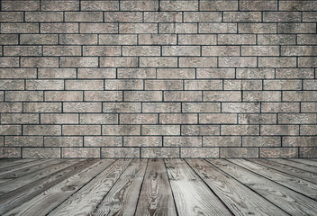 room with brick wall