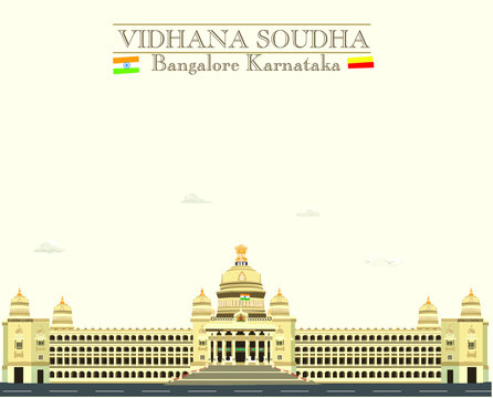 Vidhana soudha vector illustration, Bengaluru, bangalore india karnataka legislative assembly government of karnataka