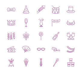 Party and celebration icon set vector design