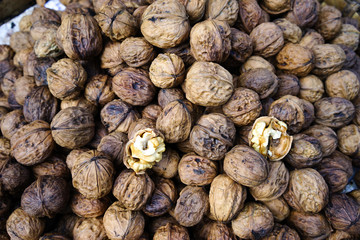Walnuts at a street market
