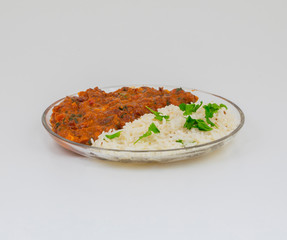 Rajma Chawal or Rajma Jeera Chawal (Rice) is a Traditional North Indian Food, Consisting of Cooked Red Kidney Beans in a Thick Gravy with Spices. Served with Jeera Rice