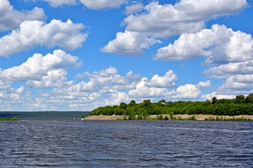 Two rivers - Chelninka and Kama. Naberezhnye Chelny. Russia.