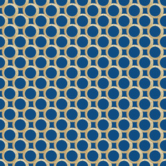 watercolor golden rings on blue background seamless pattern.