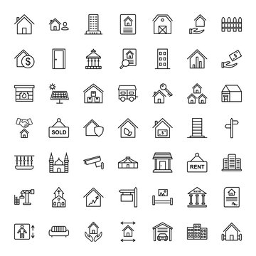 49 Icon Set Of Real Estate For Personal And Commercial Use...