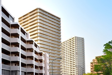 マンション　Japan's residential area, suburbs of Tokyo	