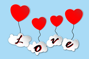 love and heart background vector