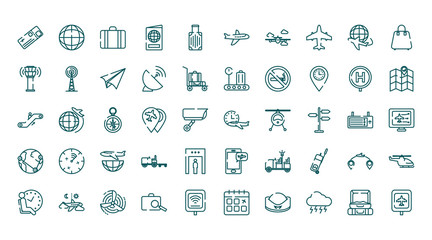 Isolated travel and airport icon set vector design