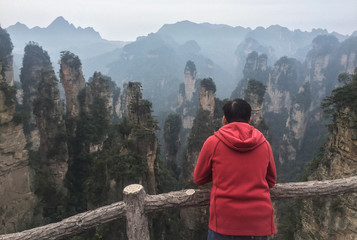 Fototapeta na wymiar Rock mountains at Zhangjiajie National Park