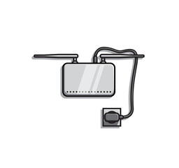 Wi-Fi Router vector illustration on white isolated background. technology business concept. for sticker, web, product illustration, etc.