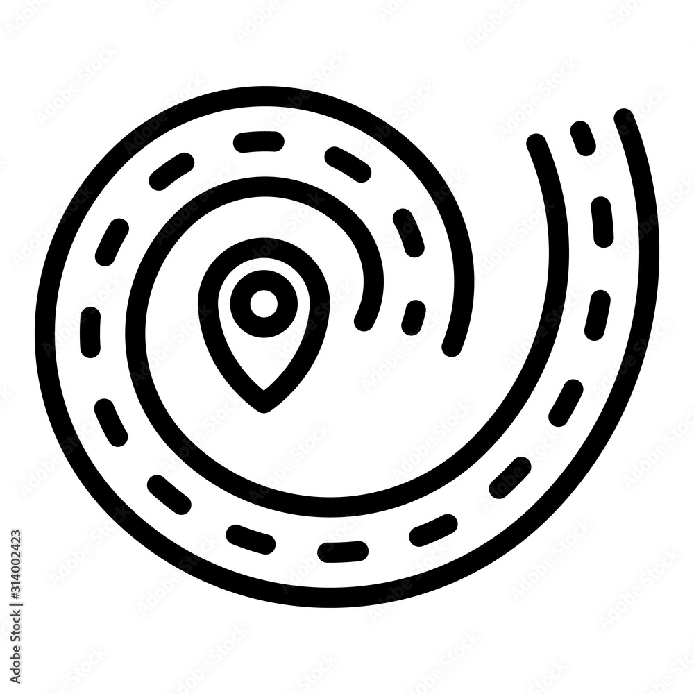 Poster gps route icon. outline gps route vector icon for web design isolated on white background