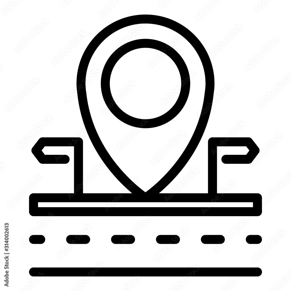 Poster gps pin location icon. outline gps pin location vector icon for web design isolated on white backgro