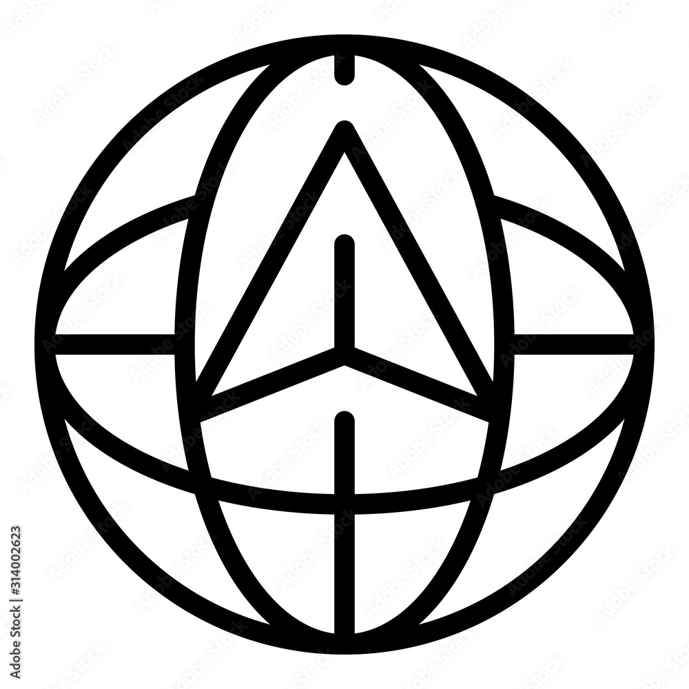 Poster global gps location icon. outline global gps location vector icon for web design isolated on white b