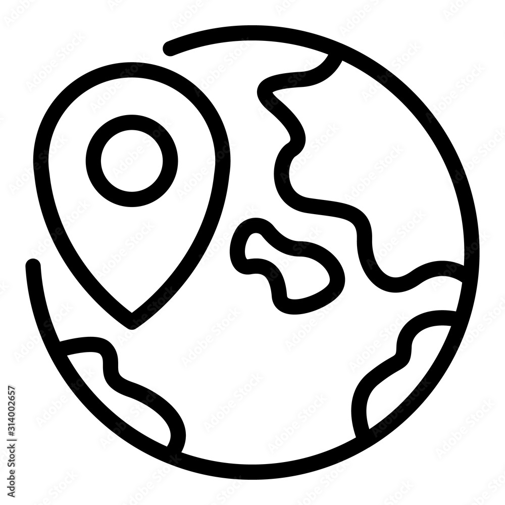 Aufkleber gps global pin icon. outline gps global pin vector icon for web design isolated on white background