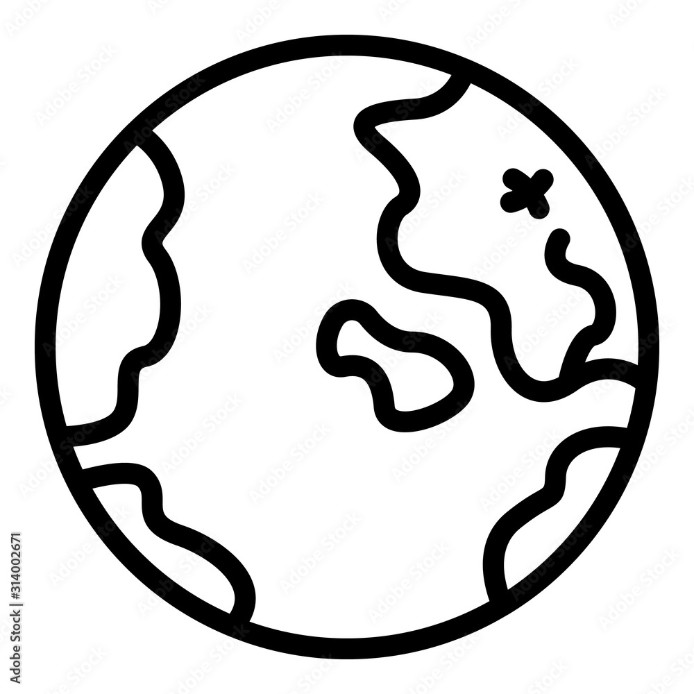 Poster global travel icon. outline global travel vector icon for web design isolated on white background