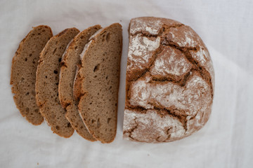 Healthy wholegrain sliced loaf rye bread