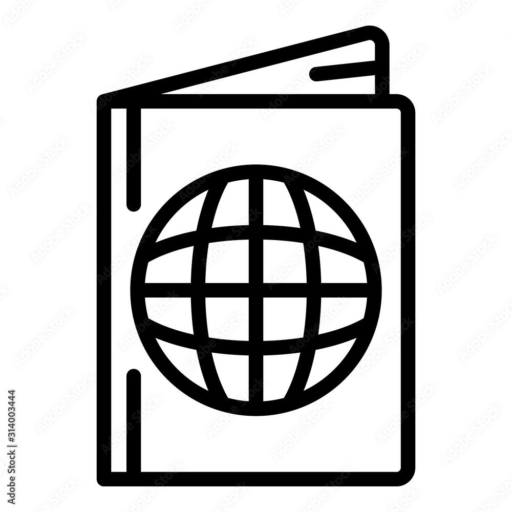 Poster passport icon. outline passport vector icon for web design isolated on white background