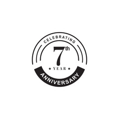 7th year anniversary emblem logo design vector template