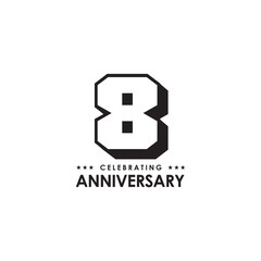 8th year anniversary emblem logo design vector template