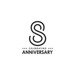8th year anniversary emblem logo design vector template