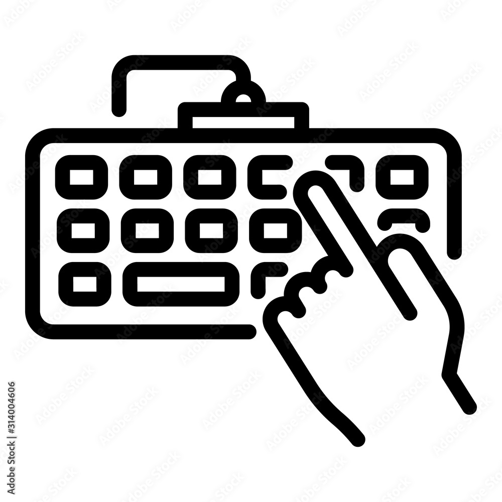 Poster Computer keyboard icon. Outline computer keyboard vector icon for web design isolated on white background