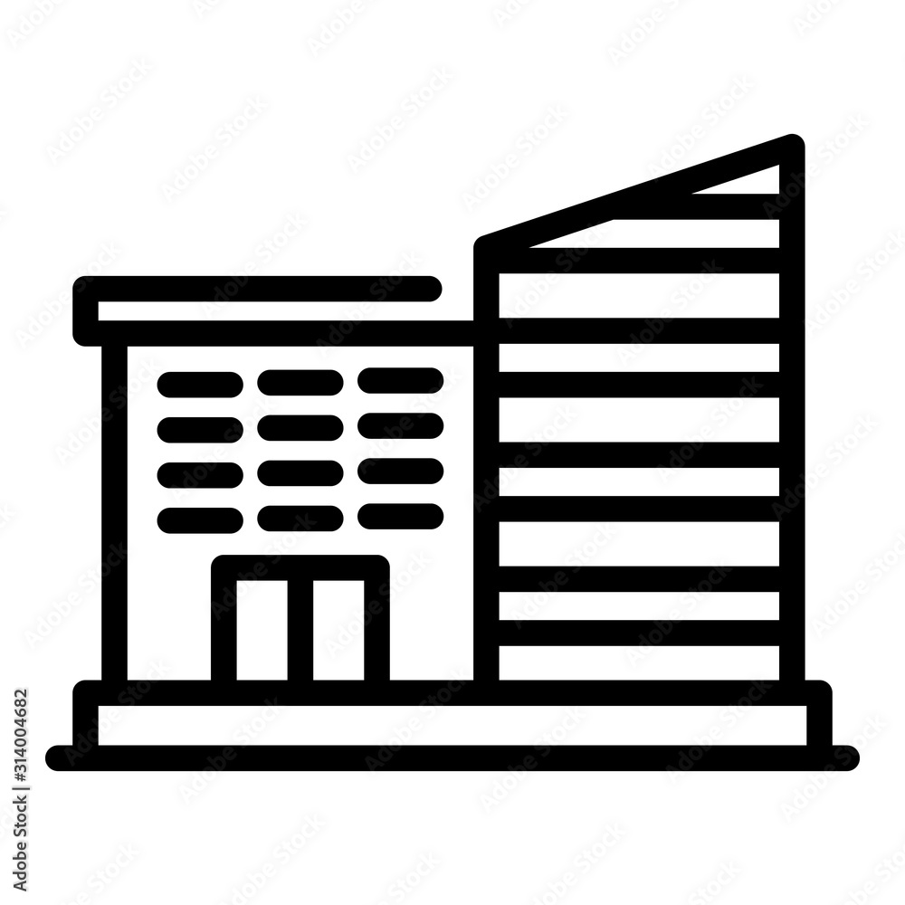 Poster university building icon. outline university building vector icon for web design isolated on white b