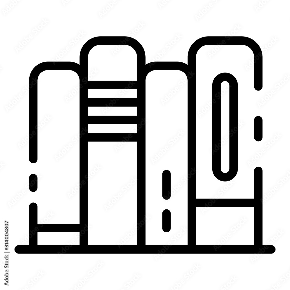 Poster books stack icon. outline books stack vector icon for web design isolated on white background