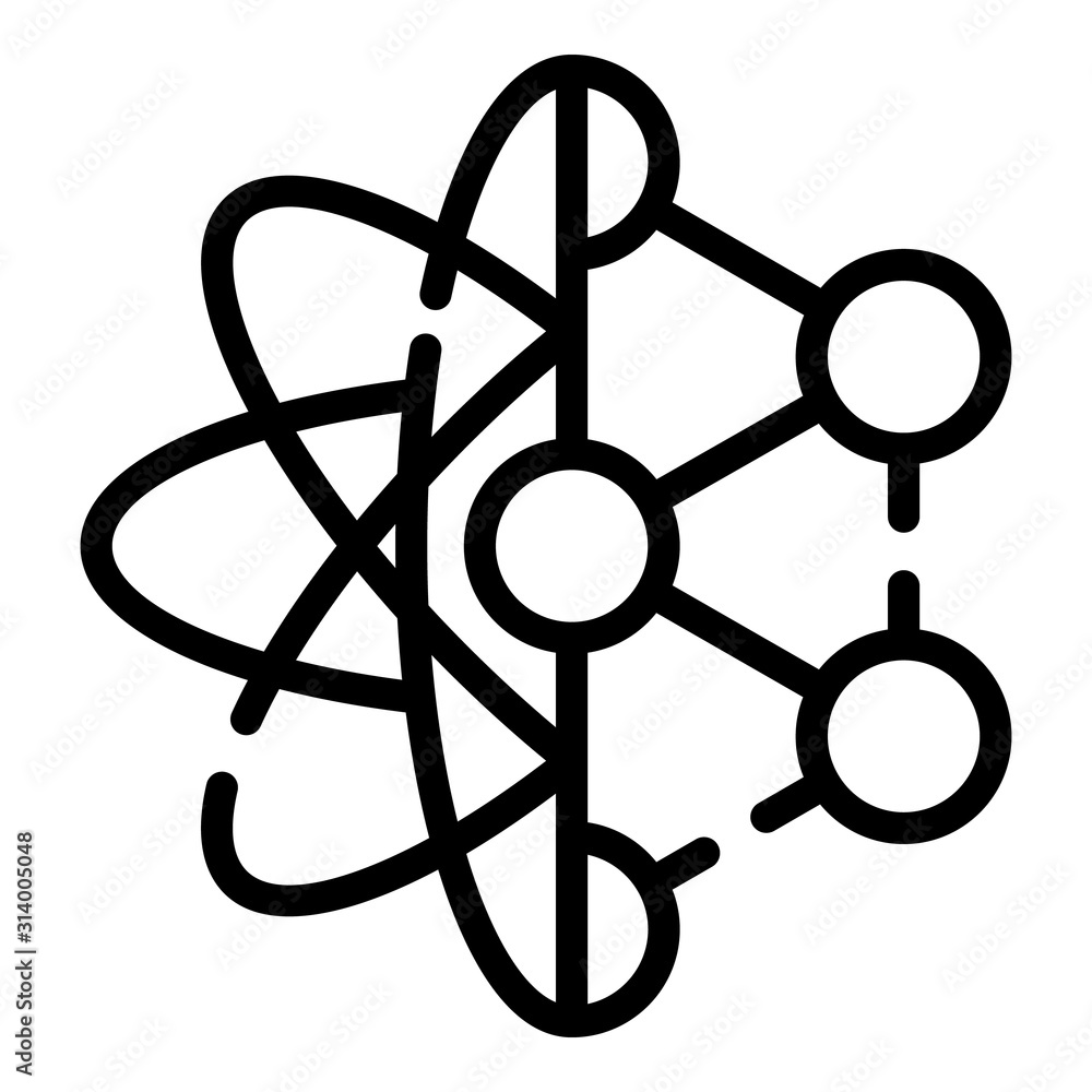 Poster atom molecule icon. outline atom molecule vector icon for web design isolated on white background