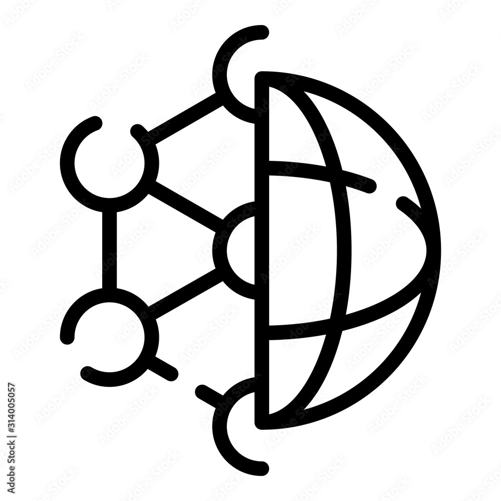 Poster global atom icon. outline global atom vector icon for web design isolated on white background