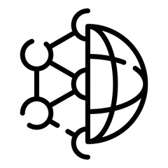Global atom icon. Outline global atom vector icon for web design isolated on white background