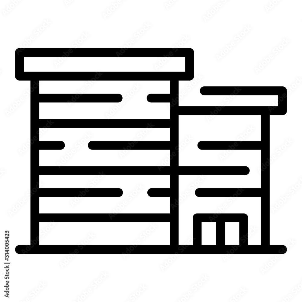 Poster modern university building icon. outline modern university building vector icon for web design isola