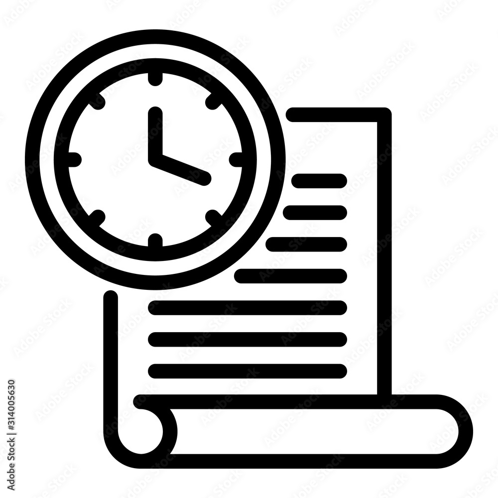Aufkleber time student paper icon. outline time student paper vector icon for web design isolated on white bac