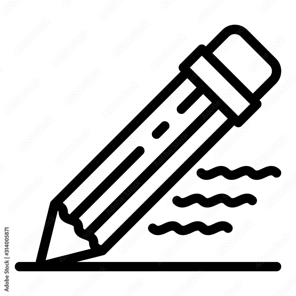 Poster writing pencil icon. outline writing pencil vector icon for web design isolated on white background