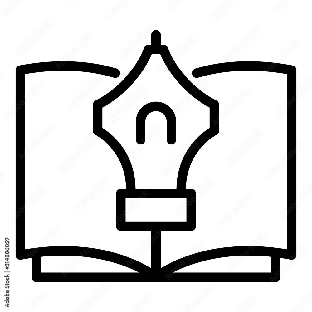 Poster ink pen notebook icon. outline ink pen notebook vector icon for web design isolated on white backgro