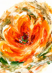 Obraz na płótnie Canvas an abstract painting of a yellow rose 