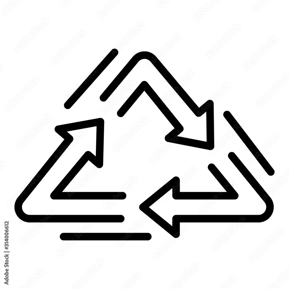 Poster recycle triangle icon. outline recycle triangle vector icon for web design isolated on white backgro