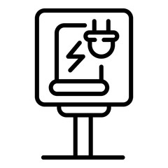 Charging station road sign icon. Outline charging station road sign vector icon for web design isolated on white background