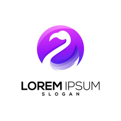 Flamingo logo design vector abstract