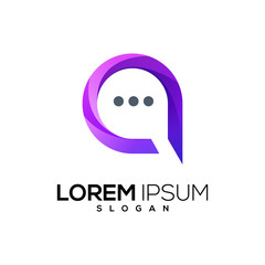 A letter chat logo design vector