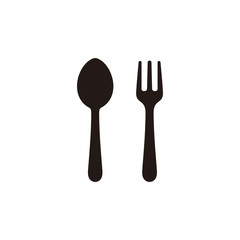Spoon and fork icon symbol vector illustration