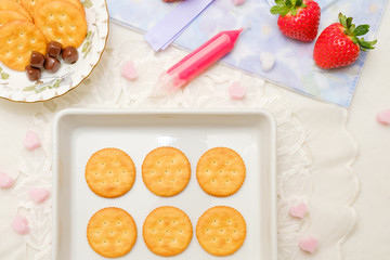 写真素材：　お菓子作り　趣味　手作り　ハート　バレンタイン