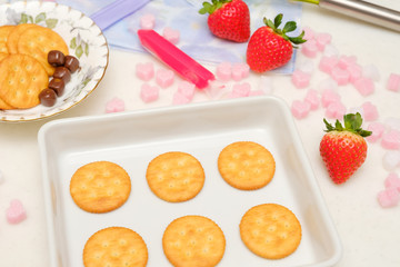 写真素材：手作りのお菓子　バレンタインイメージ　誕生日　プレゼント