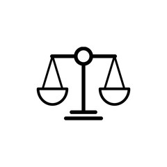 Justice law icon logo design with using scale illustration.