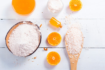 orange spa on white wooden