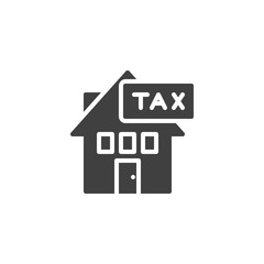 Housing Tax vector icon. filled flat sign for mobile concept and web design. Property taxes glyph icon. Symbol, logo illustration. Vector graphics