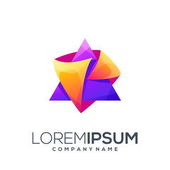 Fototapeta premium triangle logo design vector abstract