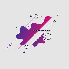 Trendy abstract background. Composition of geometric shapes and splash.