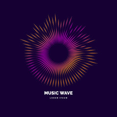 Sound wave. Modern vector illustration on dark background